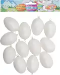 KUNSTSTOFFEIER 12ER weiß oder bunt 6 cm, Ostereier