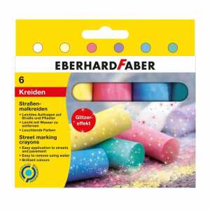 Straßenmalkreide Glitzer 6ST sort EBERHARD FABER 526504