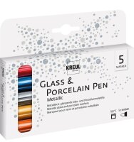 KREUL Glass & Porcelain Pen Metallic medium 5er Set