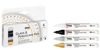 KREUL Glass & Porcelain Pen 4er Set Glamour