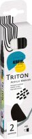 KREUL Triton Acrylic Marker edge 2er Set Weiß und Schwarz