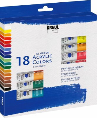 KREUL el Greco Acrylic Set 18 x 12 ml Tuben