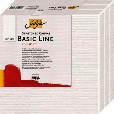 SOLO GOYA Stretched Canvas Basic Line 3er Set 20 x 20 cm