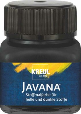 KREUL Javana Stoffmalfarbe für helle und dunkle Stoffe Schwarz 20 ml