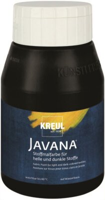 KREUL Javana Stoffmalfarbe für helle und dunkle Stoffe Schwarz 500 ml