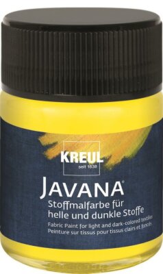 KREUL Javana Stoffmalfarbe für helle und dunkle Stoffe Gelb 50 ml