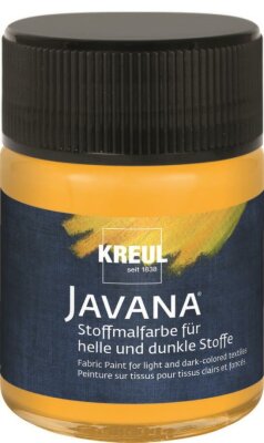 KREUL Javana Stoffmalfarbe für helle und dunkle Stoffe Goldgelb 50 ml