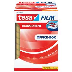 tesa Klebefilm Office Box - transparent, 15 mm x 66 m, 10 Rollen