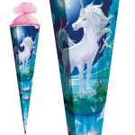 Roth Schultüte 85cm Mondscheineinhorn eckig Rot(h)-Spitze