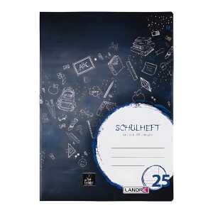 Schulheft A4, 16 Blatt, 80 g/m², Lineatur 25 (liniert mit Rand rechts)