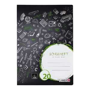 LANDRÉ Schulheft A4, 16 Blatt, 80 g/m², Lineatur 20 (blanko)