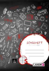 LANDRÉ Schulheft A5, 16 Blatt, 80 g/m², Lineatur 5 (kariert)