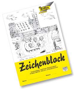 Zeichenblock A4 10BL 120g FOLIA 8104 m.Ecken