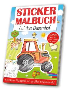 Mal und Stickerbuch A4 Bauernhof - ab 3 Jahren