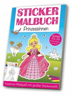 Mal und Stickerbuch A4 Prinzessinnen - ab 3 Jahren