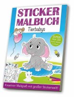 Mal und Stickerbuch A4 Tierbabys - ab 3 Jahren