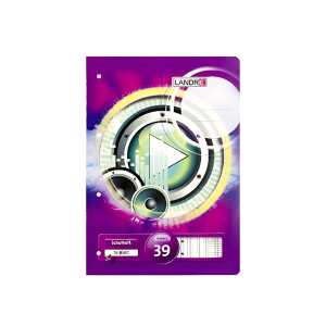 Heft A4 Lin.39 rautiertRand R+L 16 Bl. Rand links und rechts 16 Blatt