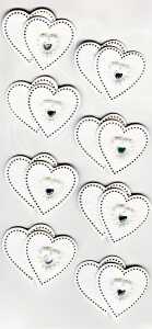 ROESSLER PAPIER Sticker Doppel Herzen 7 Stück