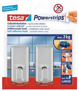 tesa Powerstrips Haken LARGE Classi c, chrom (8758051)