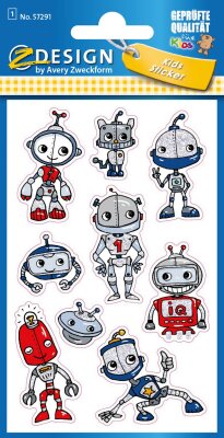 Zweckform Sticker Roboter mit Glitzer 1 Bogen - Z-Design