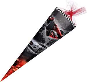 Nestler Schultüte Tüllv. 85 cm 6-eckig Motor Race