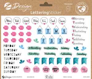 Trend Sticker A5 Tage und Monate 2 Bögen - LETTERING, Z-Design