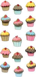 Handmade Stickers Glitzer 3D Muffin