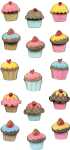 Handmade Stickers Glitzer 3D Muffin