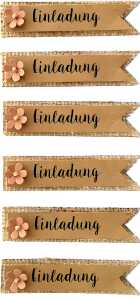 Handmade Stickers Einladung auf Kraft