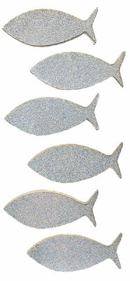 Sticker Glitter Fische Silber - Rössler