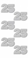 Sticker 25, silber 3D