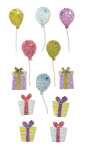 Handmade Sticker Luftballon und Geschenke