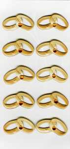 Sticker Goldene Ringe mit Rhinestone (9)