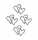 Sticker Double Heart 4er Rhinestone weiß