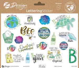 Trend Sticker A5 Umwelt Sprüche 2 Bögen - LETTERING, Z-Design