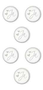 ROESSLER PAPIER Sticker JA auf Button