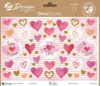 Zweckform Trend Sticker A5 Deco Herzen pink gold 2...