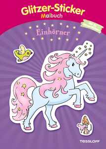 Glitzer Sticker Malbuch Einhörner - ab 5 Jahren