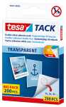 tesa Tack Klebestücke - 200 Stück, 10 x 10 mm, transparent, ablösbar