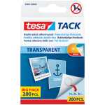 tesa Tack Klebestücke - 200 Stück, 10 x 10 mm, transparent, ablösbar