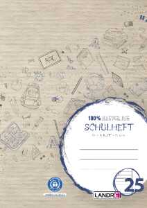 LANDRÉ Schulheft "Recycling" A4, 16 Blatt, 80 g/m², Lineatur 25