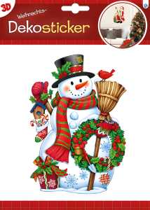 3D Weihnachtsdekosticker 18x30cm 2 Motive