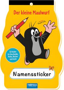 Namenssticker Der kleine Maulwurf 4 Bögen - Sticker für Hefte