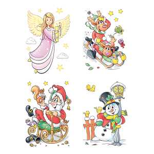 Fensterbild 21x30cm Weihnachtsmotive sortiert - xmas and more