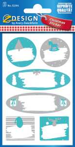 Weihnachts Sticker Beschriften 2 Bögen - Leinenpapier, 4004182520840
