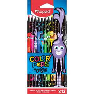 Farbstiftetui 12ST sortiert Color Peps MAPED M862612 Black Monster