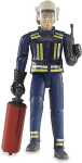 Feuerwehrmann mit Helm Handschuhe und Zubehör