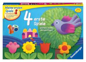 Kinderspiel 4 erste Spiele - Würfeln, laufen und gewinnen !