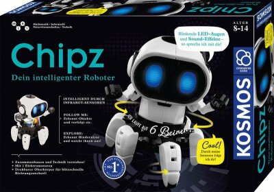 Chipz Dein intelligenter Roboter - Experimentierkasten - ab 8-14 Jahren - 4 Batterien LR03 AAA Micro erforderlich, nicht enthalten