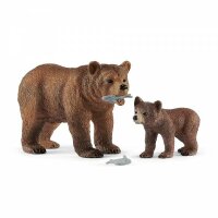 Schleich Wild Life Grizzlybär Mutter mit - Jungem